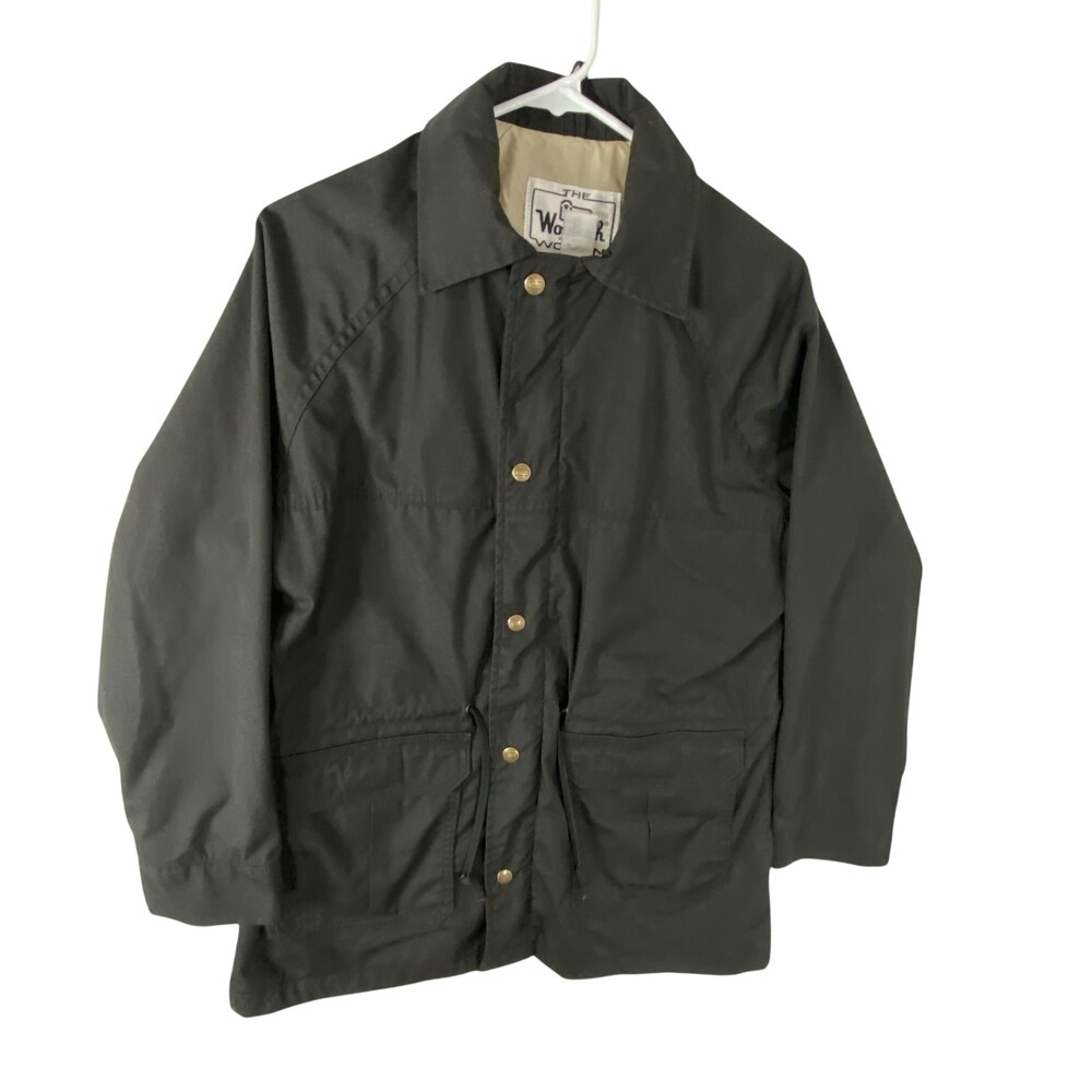 Vintage Woolrich Coat Womens Medium Black Lined Cotton Blend Parka Outdoor 80s